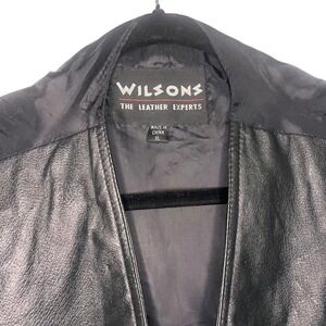 Wilsons The Leather Experts Mens Black Genuine Leather Vest XL Adjustable Back